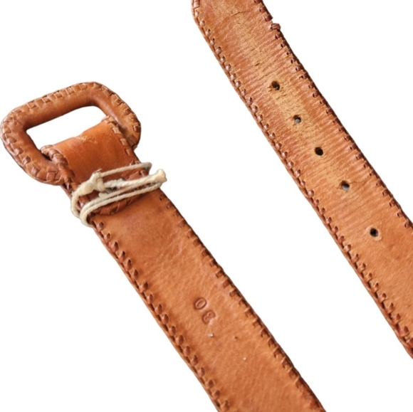 Vintage handmade pink embroidered western boho skinny belt women\'s small 29-33 main image 7